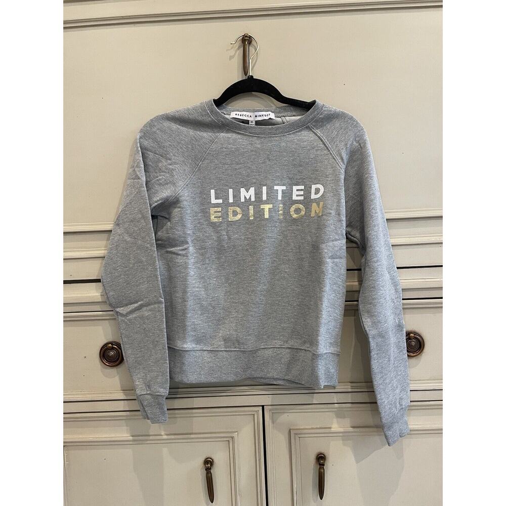 NWT $88 Limited Edition Rebecca Minkoff Gray Sweater Cotton Blend‎ Size XSmall